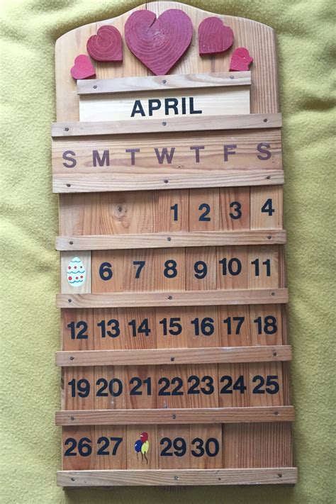 Perpetual Wooden Wall Calendar
